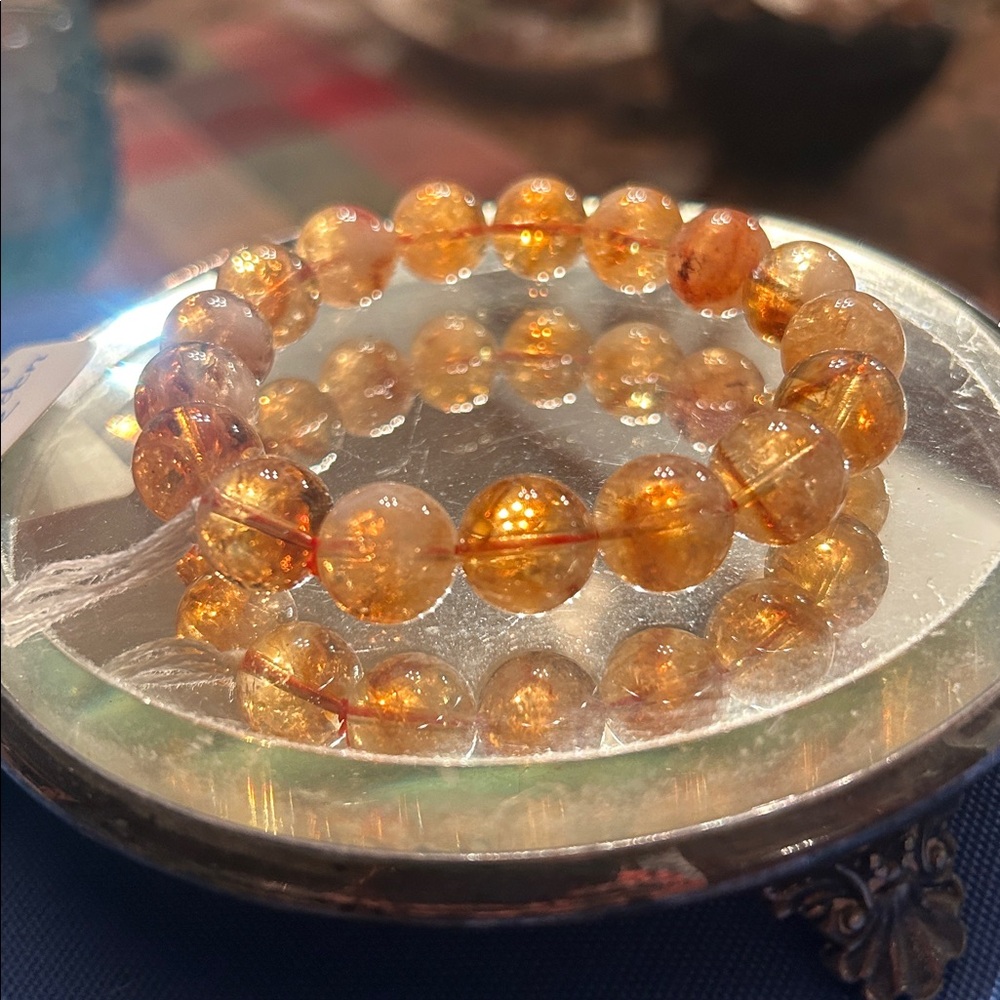 PHANTOM GHOST GARDEN QUARTZ BRACELET ORANGE-❤️‍🔥❤️‍🔥 12mm Beads
